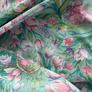 Easter Bunny Rabbit Meadow Tablecloth Rectangle Long Fabric Cotton blend 96x 60